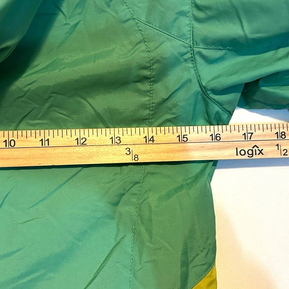 Columbia Youth Jacket Rain-Zilla Green Hooded Fleece Lined Windbreaker -Sz 10/12 - Picture 11 of 13